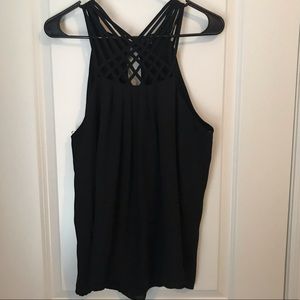 Black tank top with cris-cross front